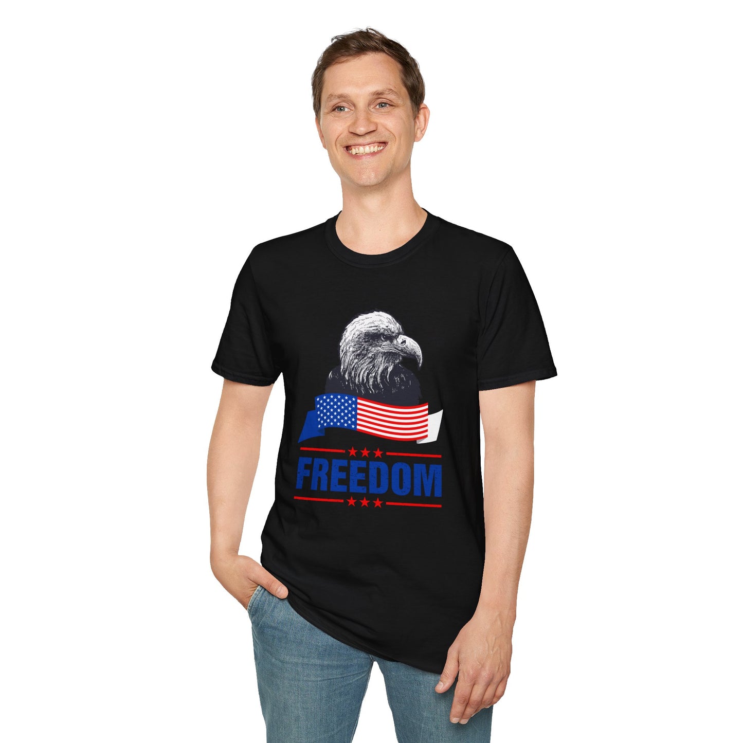 Eagle Freedom T-Shirt - Patriotic Tee for Independence Day, Memorial Day, Veteran's Day, Casual Wear, Gift for Freedom Lovers - 13738