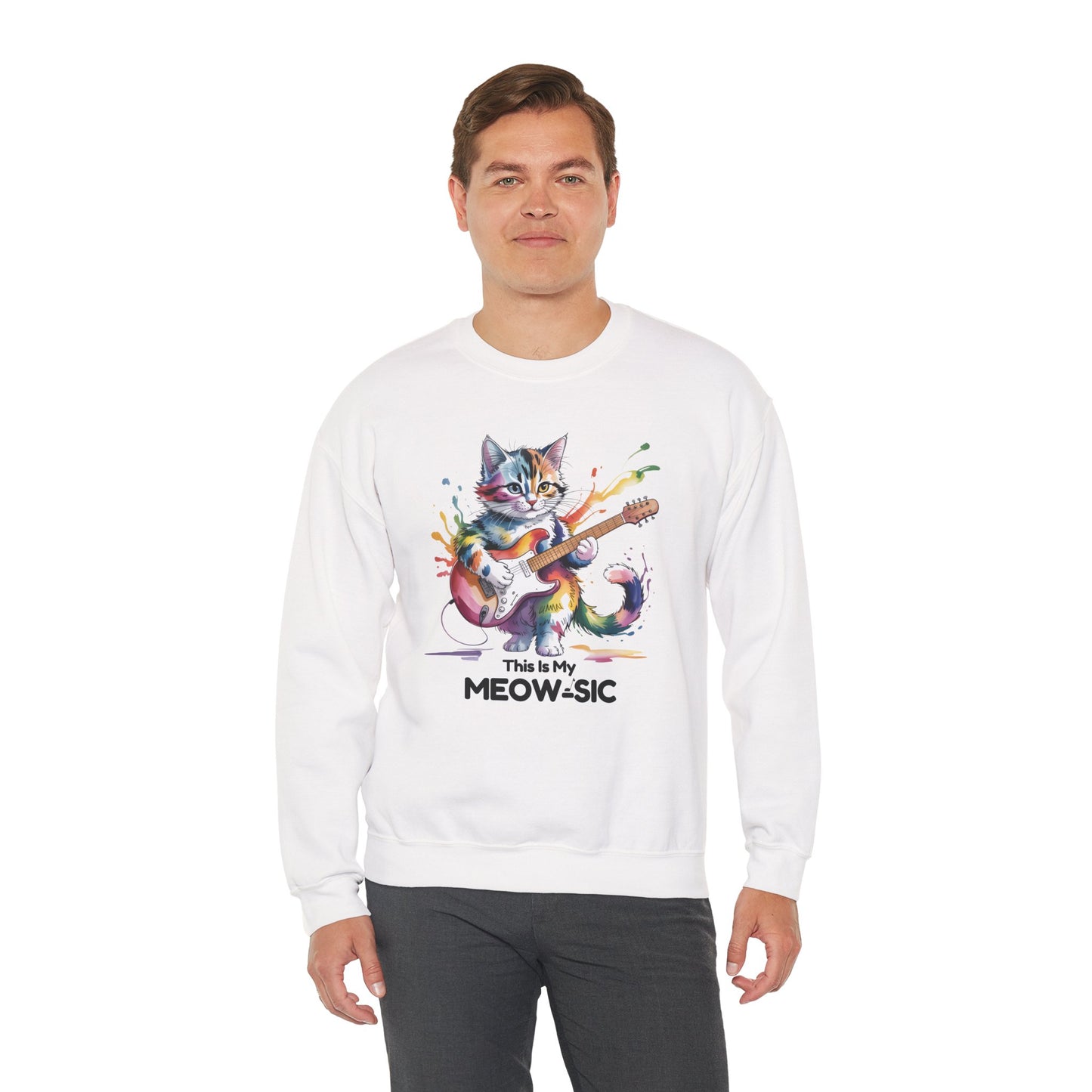 This Is My Meow-sic Cat Sweatshirt – Funny Music Lover Gift for Cat Lovers - 14810