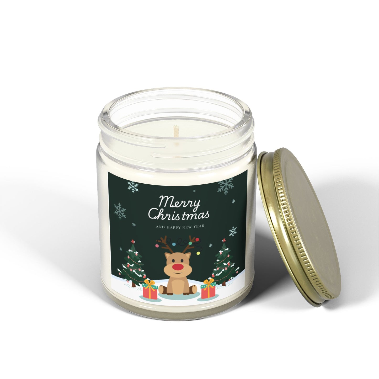 Merry Christmas, Happy New Year - Scented Candles, Coconut Apricot Wax (4oz, 9oz)