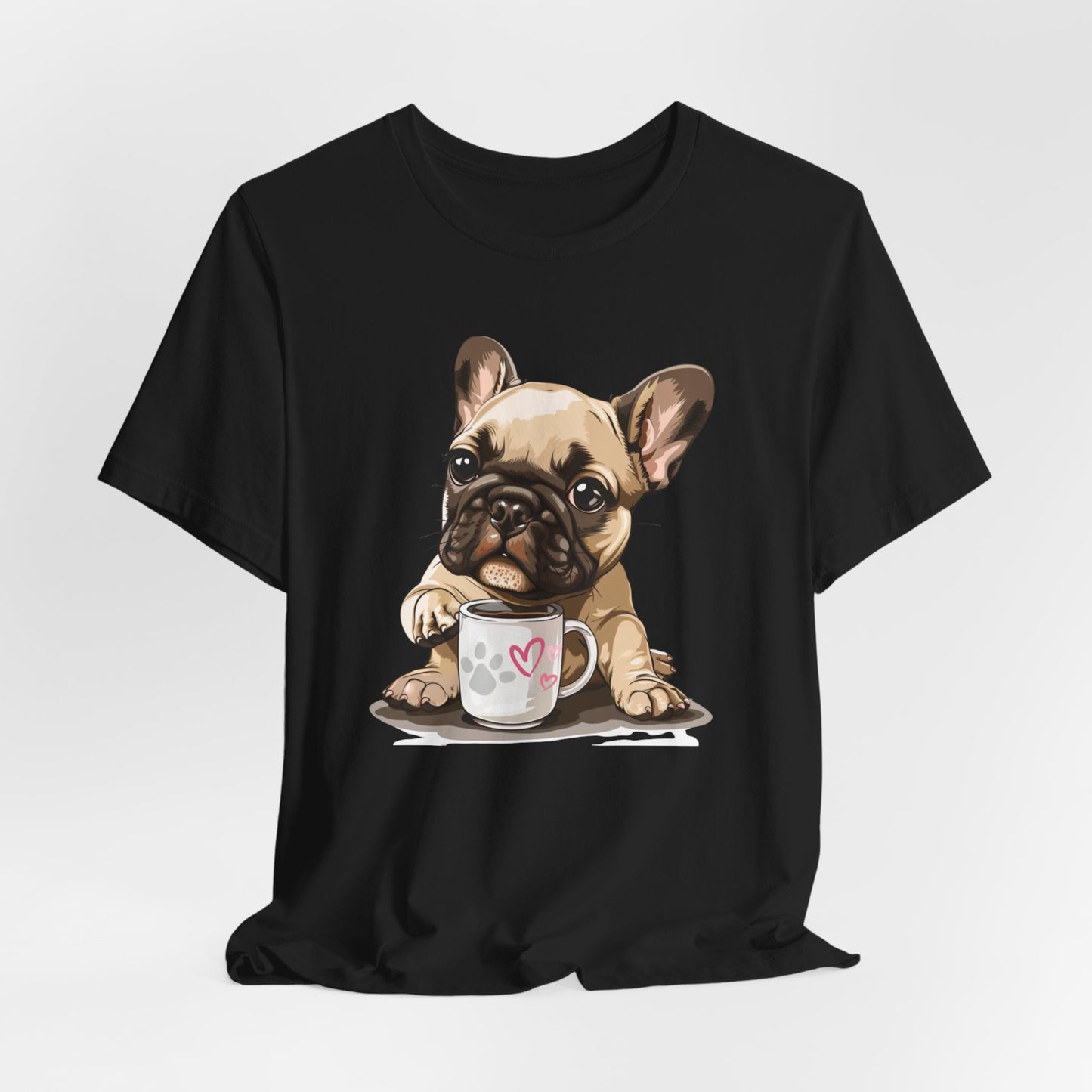 Morning Brew with Frenchie - Unisex Jersey Short Sleeve Tee