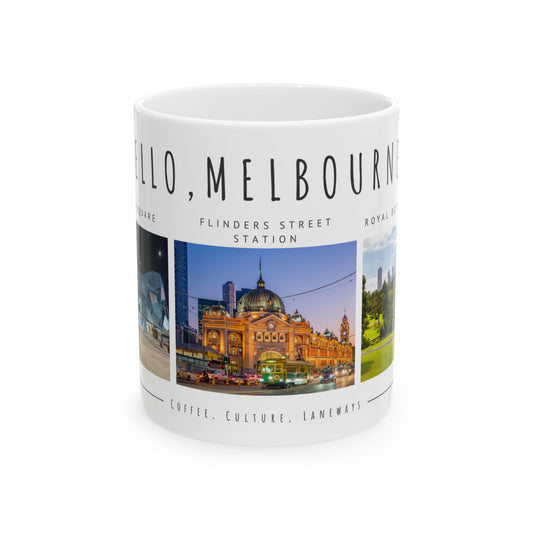 Hello Melbourne! Ceramic Mug - Perfect Gift for Coffee Lovers & Travelers - 12093