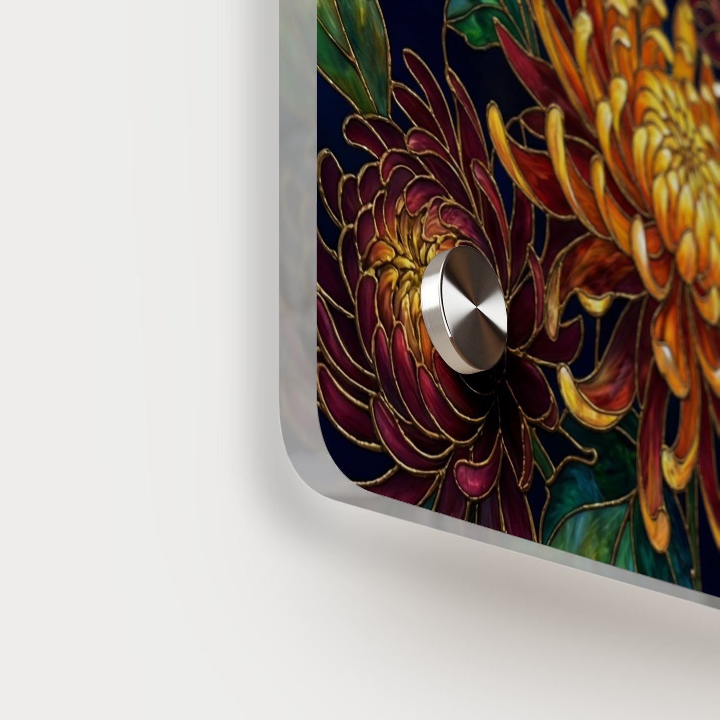 Chrysanthemum Acrylic Wall Art Panel — Floral Botanical Home Décor - 14609