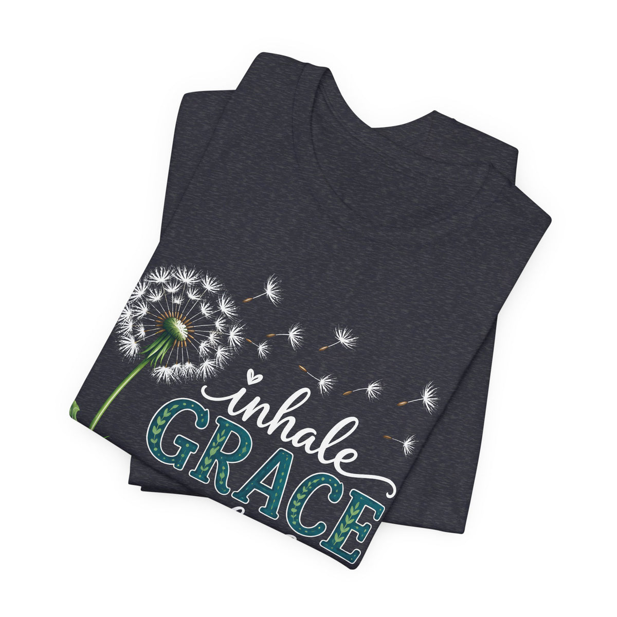 Inhale Grace Exhale Praise T-Shirt, Christian Faith Floral Tee - 14990