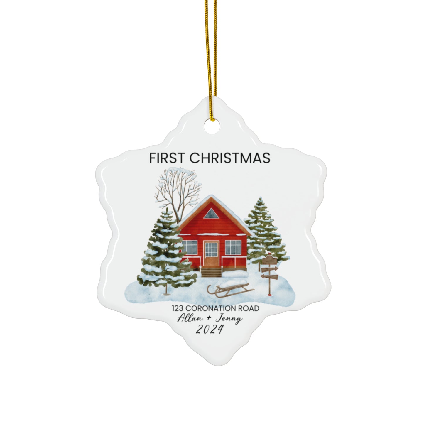 First Christmas, Allan+Jenny, Customizable - Ceramic Ornament, 4 Shapes - 10116