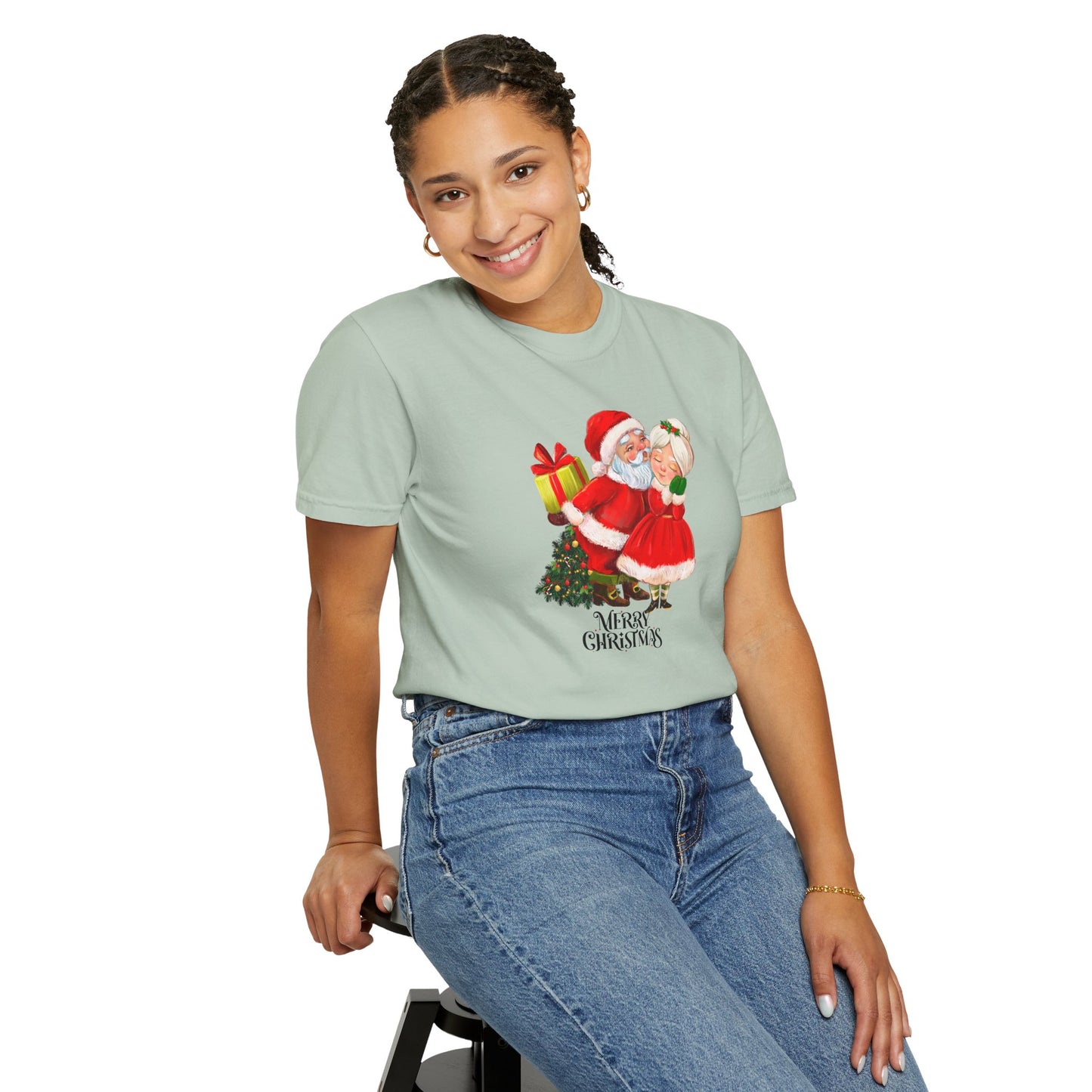 Santa & His Partner - Unisex Garment-Dyed T-shirt - 10025