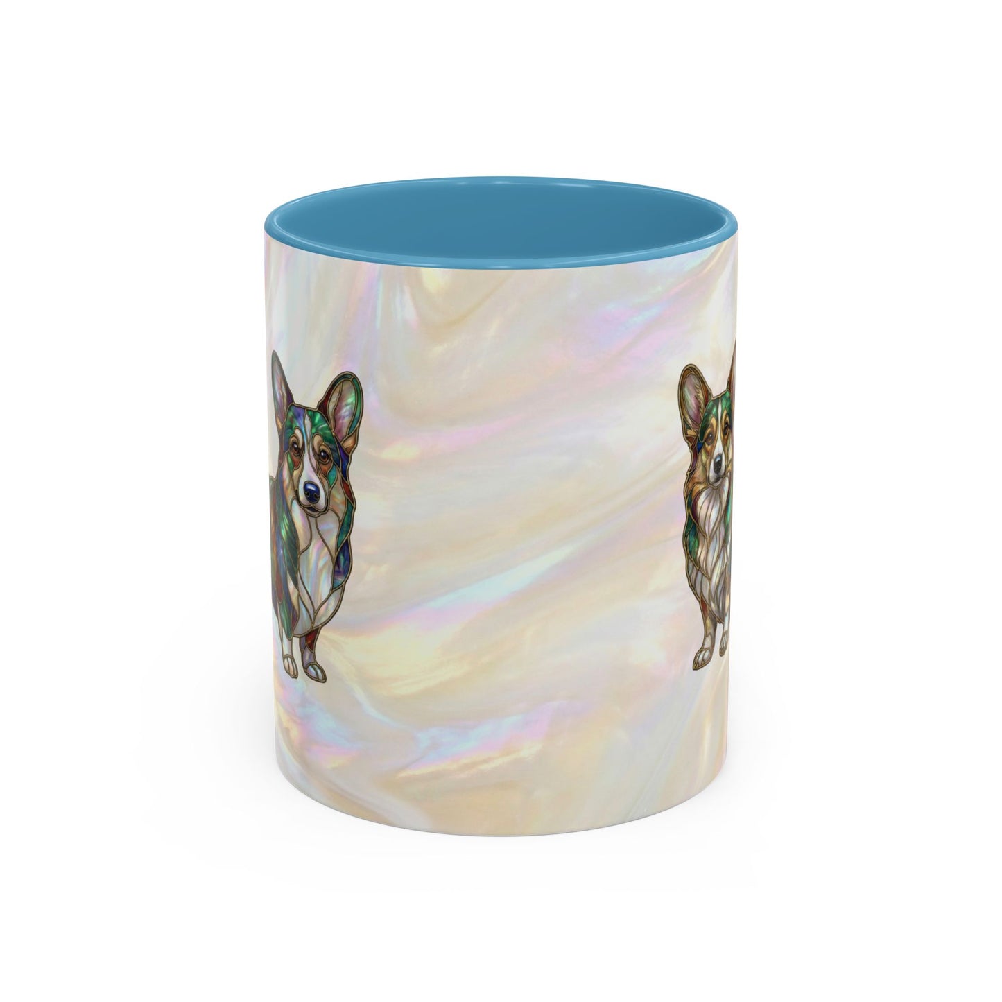 Corgi Accent Coffee Mug -Stained Glass Style (11/15oz) - 14627