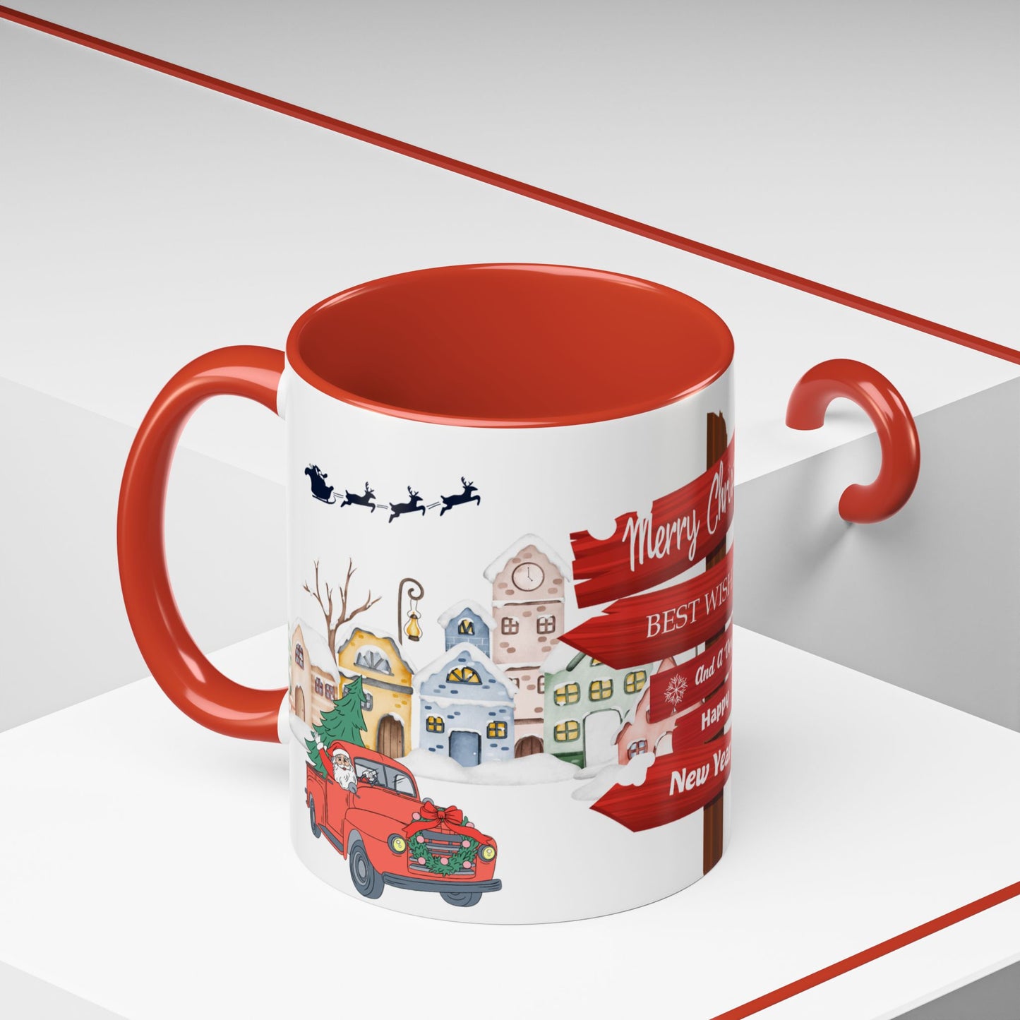 Merry Christmas - Accent Coffee Mug (11, 15oz)