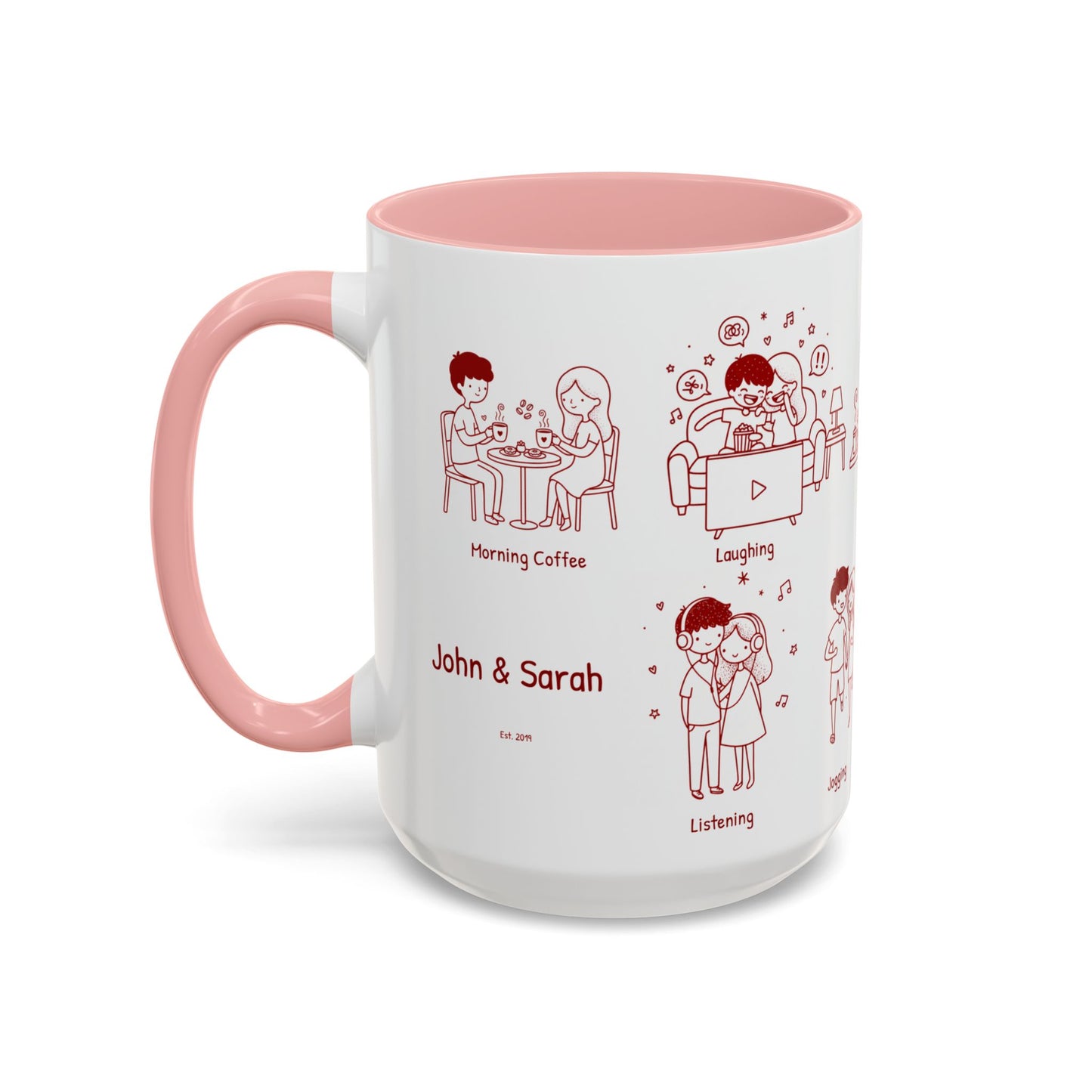 Our Favorite Things to Do Valentine’s Mug – Cozy Couples Illustrated Accent Coffee Mug - 14706