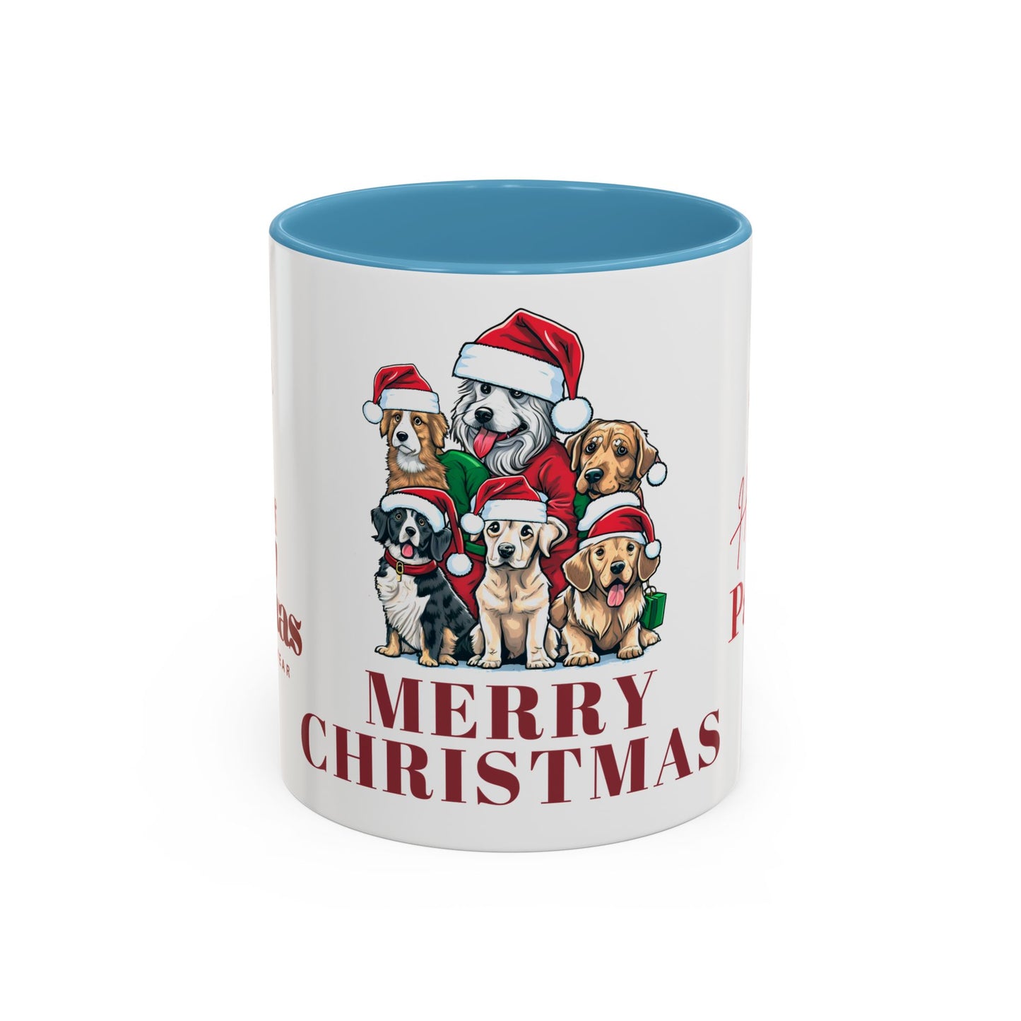 Dogs, Merry Christmas - Accent Coffee Mug (11, 15oz)