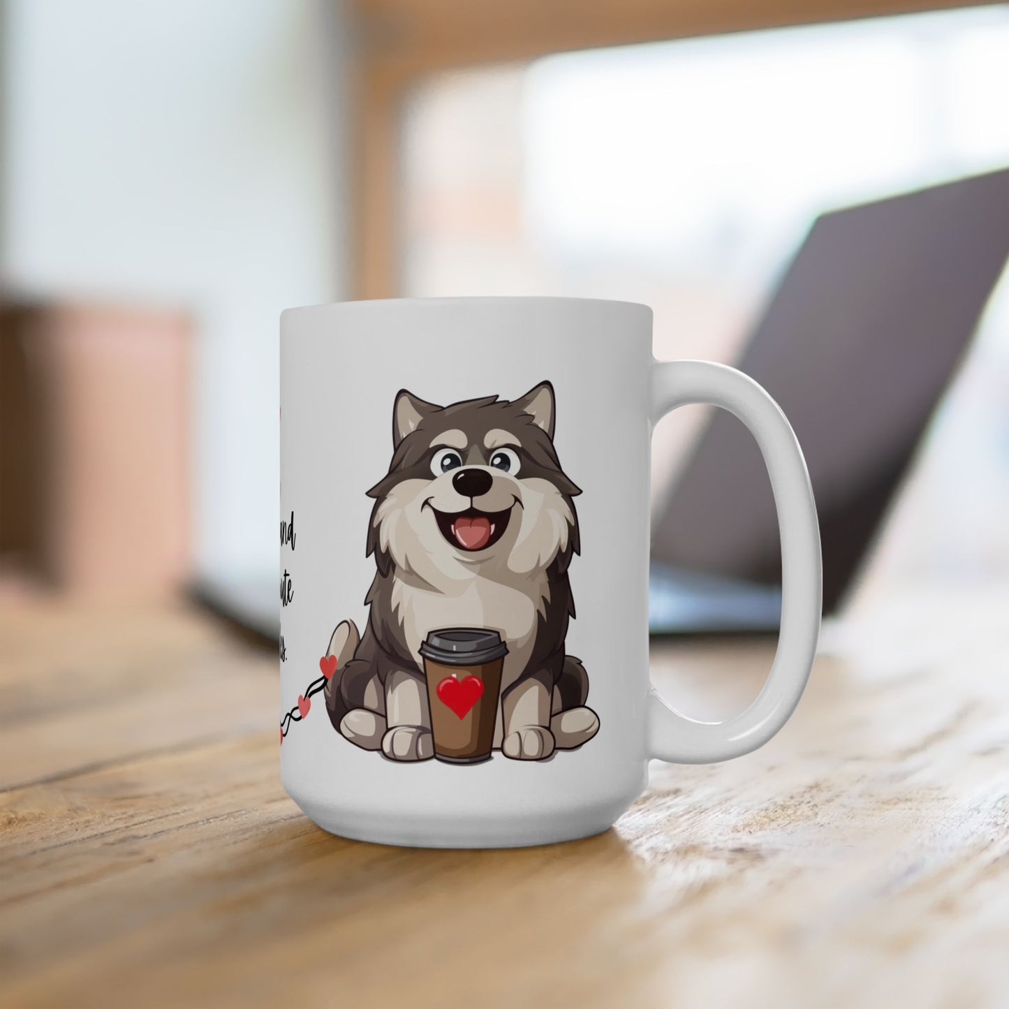 Coffee and Malamute Cuddles - Ceramic Mug, (11oz, 15oz) - 10649