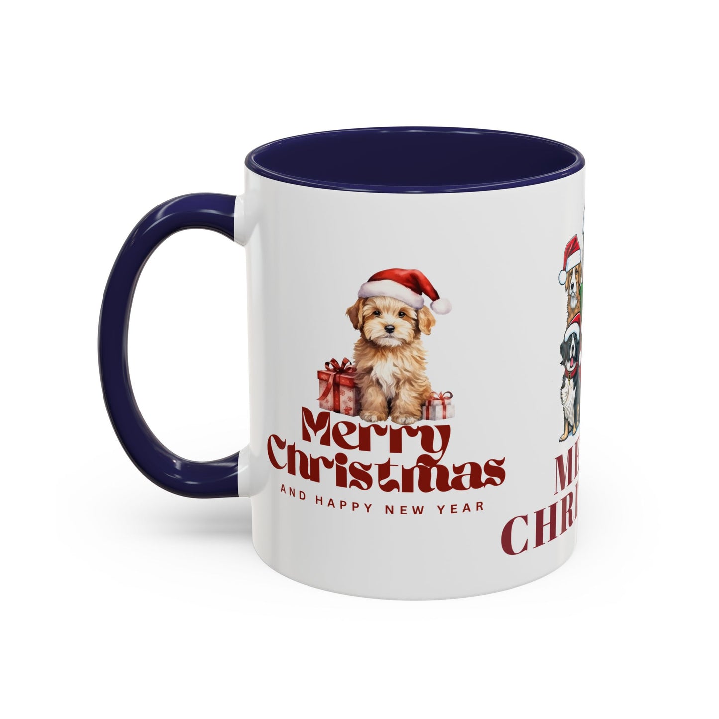 Dogs, Merry Christmas - Accent Coffee Mug (11, 15oz)