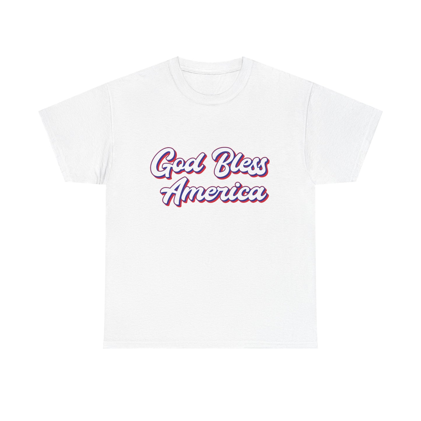 God Bless America Unisex Heavy Cotton Tee | Patriotic Shirt, American Pride Apparel, 4th of July Outfit, Gift for Veterans, Summer - 13655
