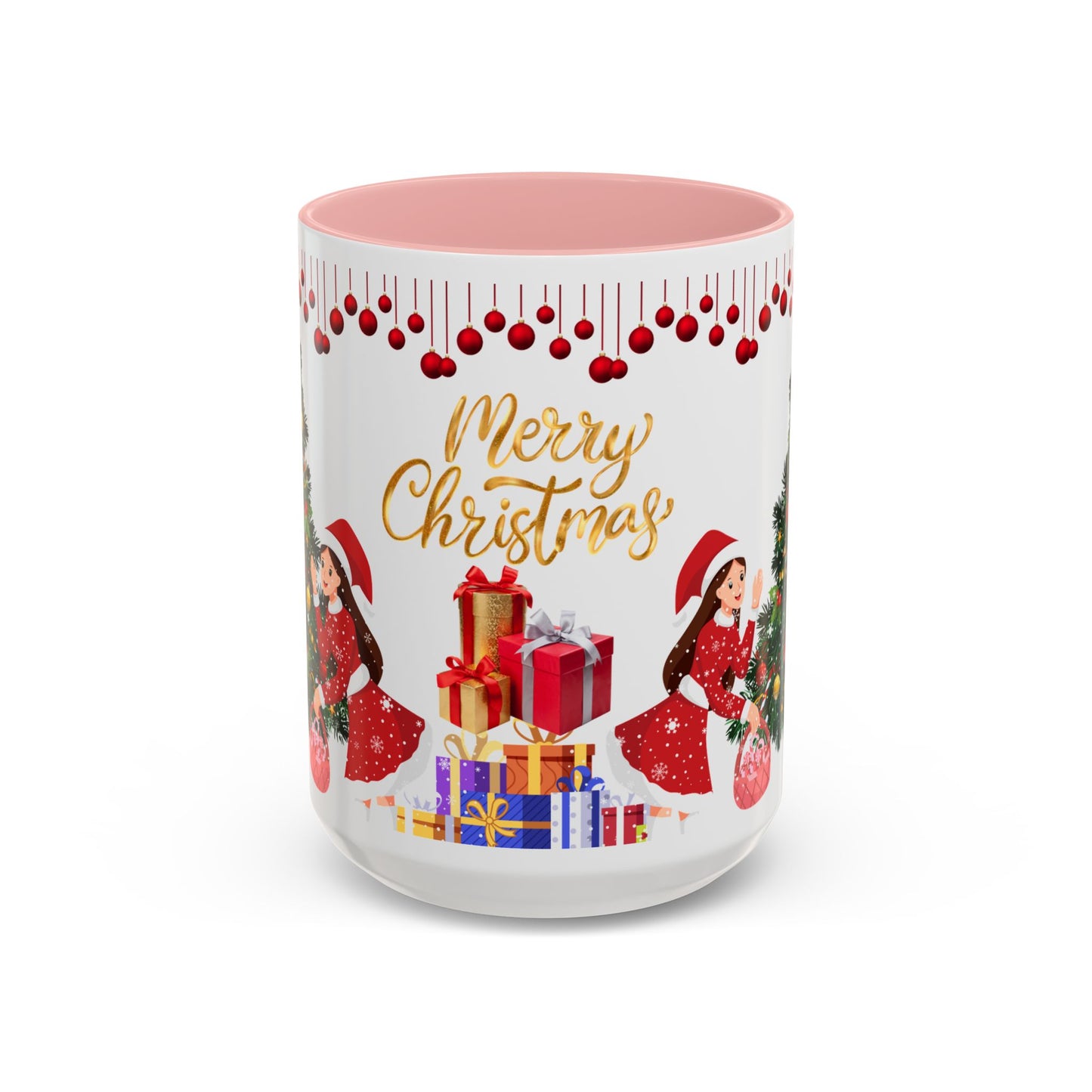 Merry Christmas - Accent Coffee Mug (11, 15oz)