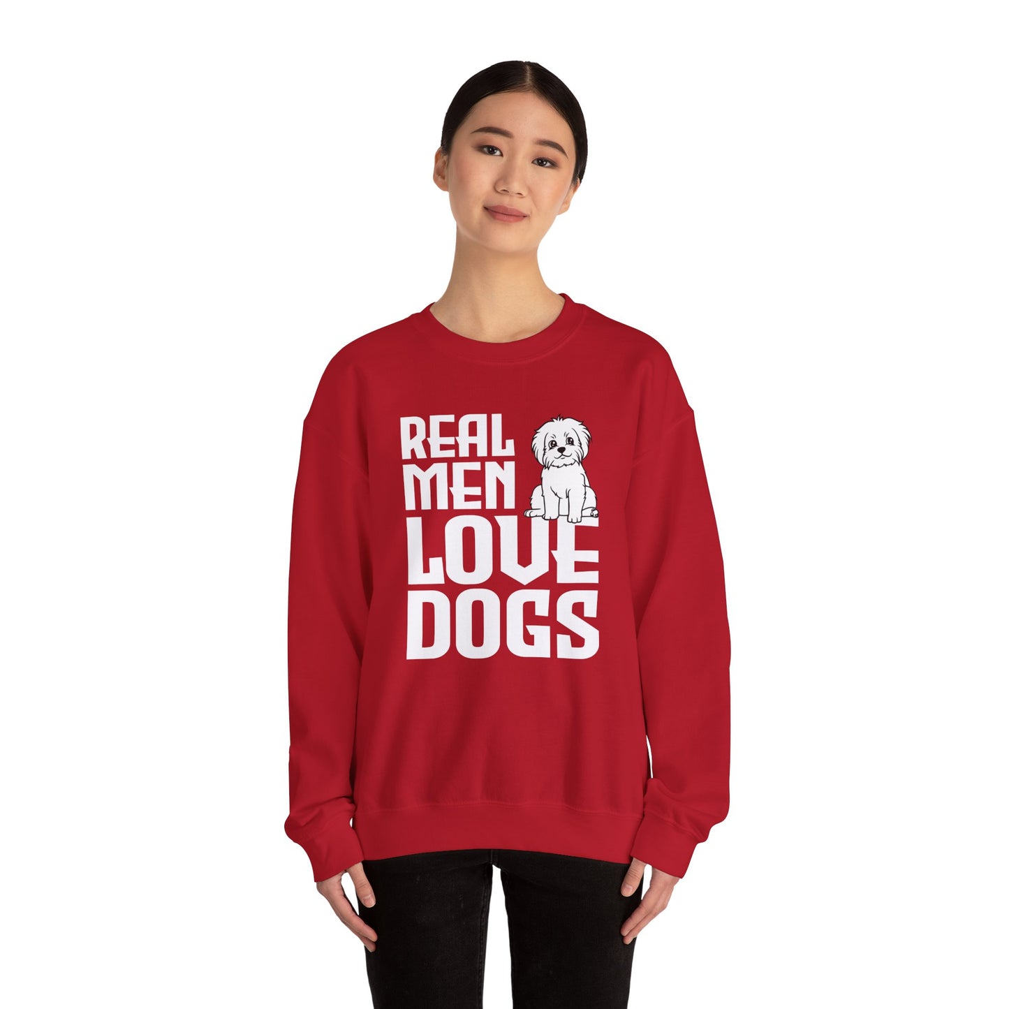 Real  Man Love Dogs - Unisex Heavy Blend™ Crewneck Sweatshirt