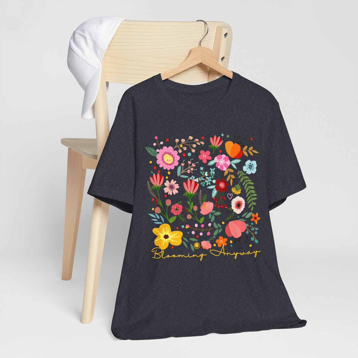 Blooming Anyway Floral T-Shirt, Colorful Wildflower Graphic Tee - 14967