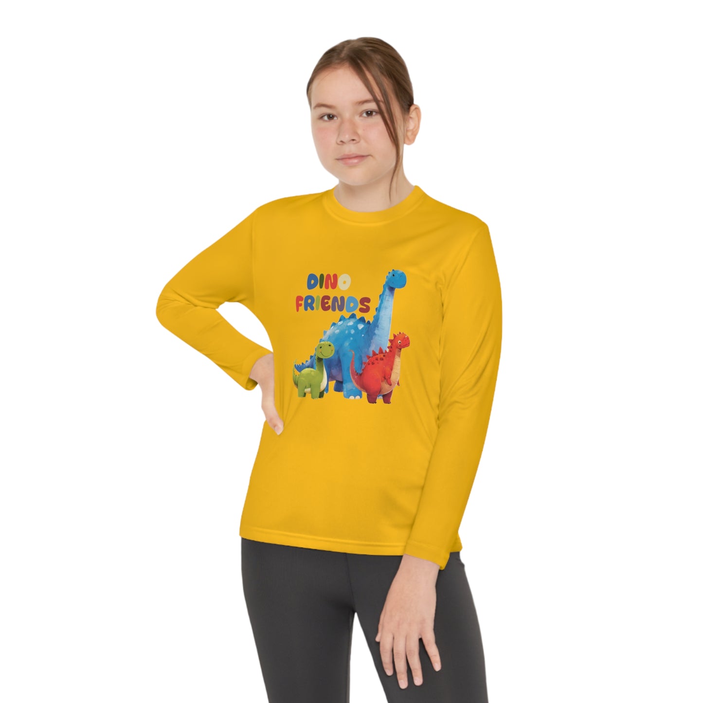 Dino Friends in Gobi - Youth Long Sleeve Competitor Tee