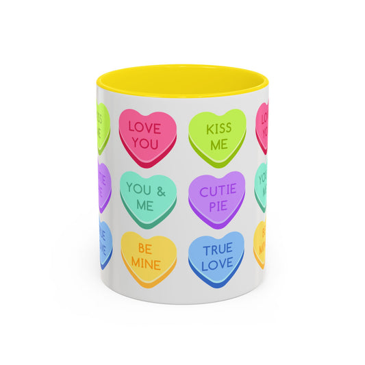 Love You, Kiss Me - Accent Coffee Mug (11, 15oz) - 11541