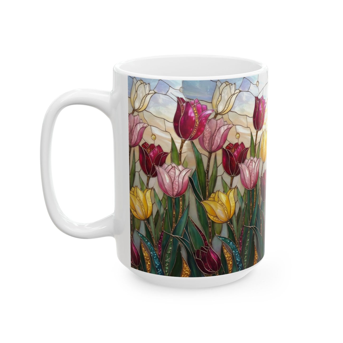 Stained Glass Tulip Ceramic Mug (11oz & 15oz) - 14517
