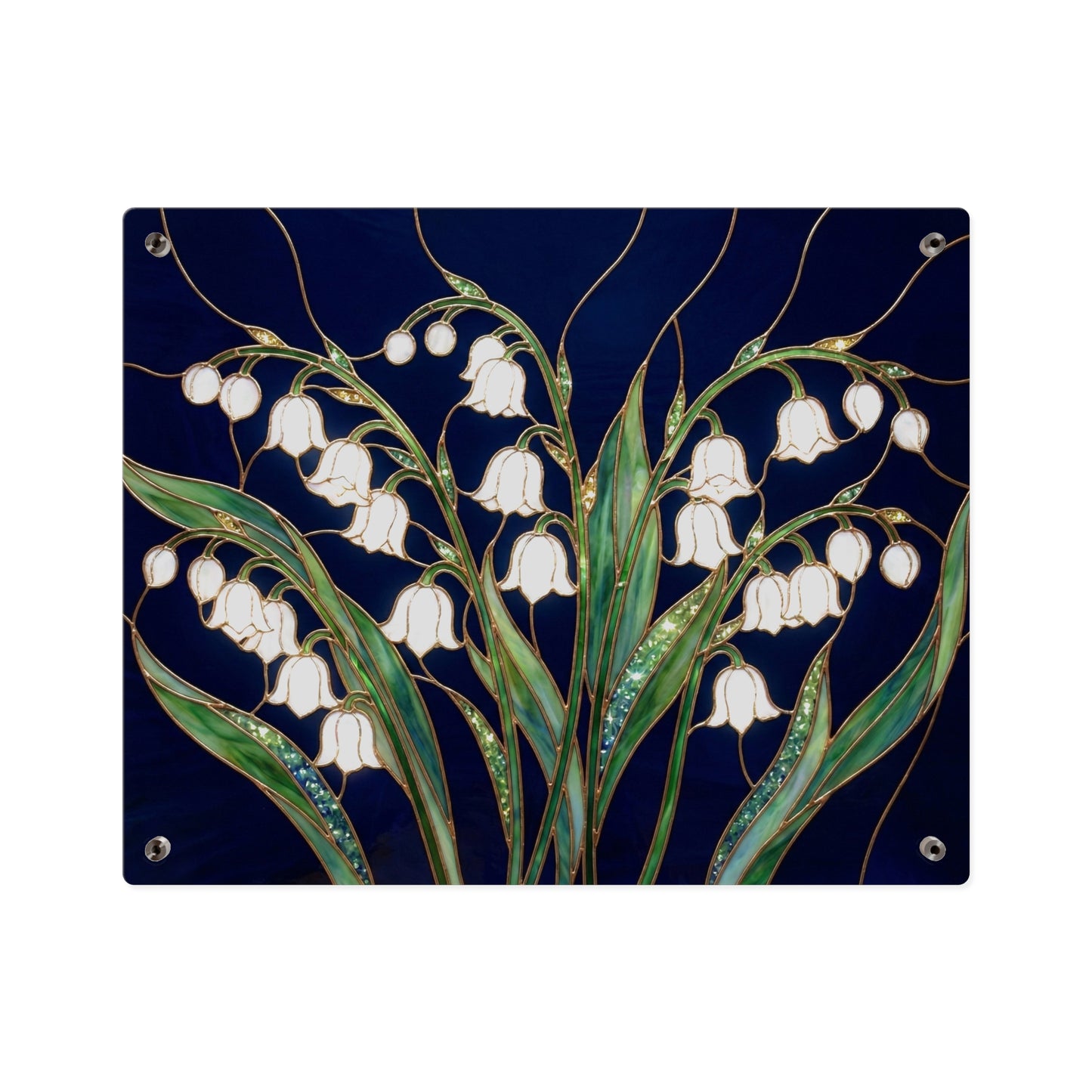 Lily of the Valley Acrylic Wall Art Panel — Botanical Floral Home Decor - 14603