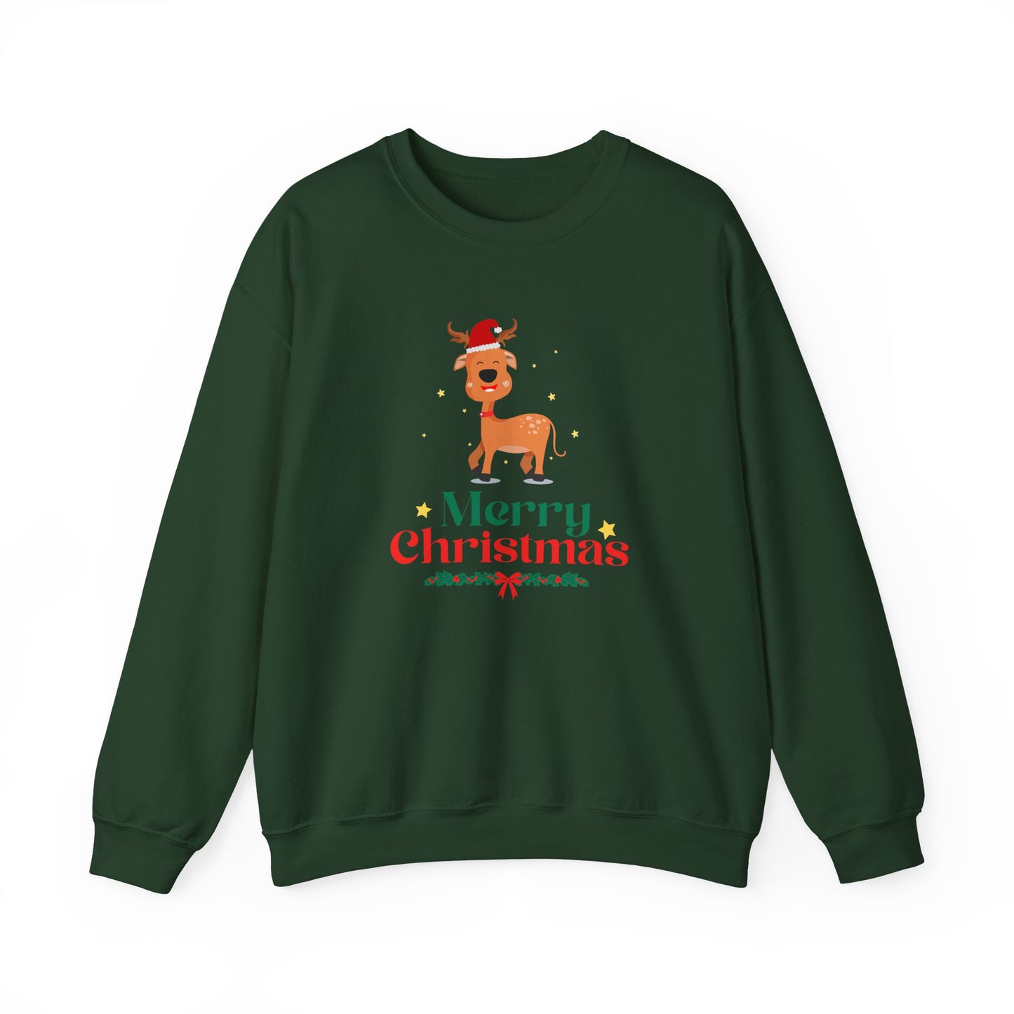 Reindeer, Merry Christmas - Unisex Heavy Blend™ Crewneck Sweatshirt