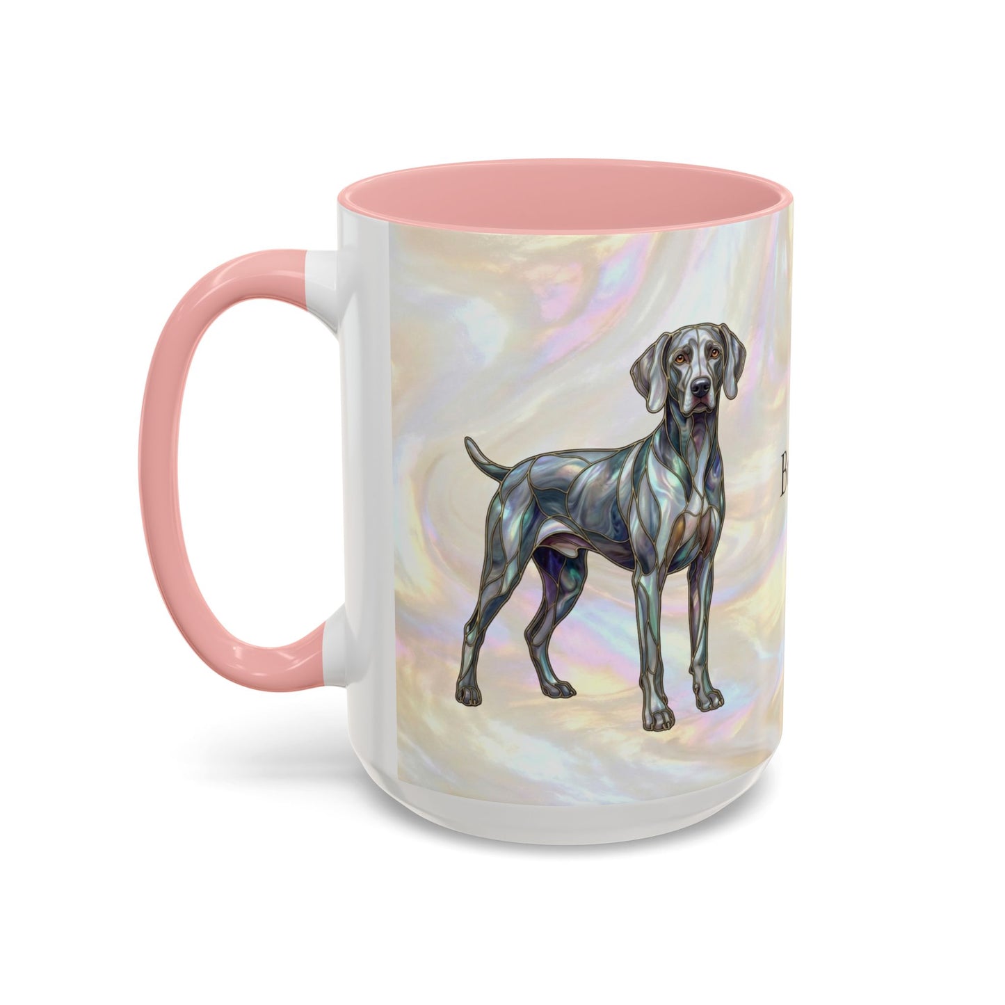Weimaraner Accent Coffee Mug – Stained Glass Design 11/15oz - 14649