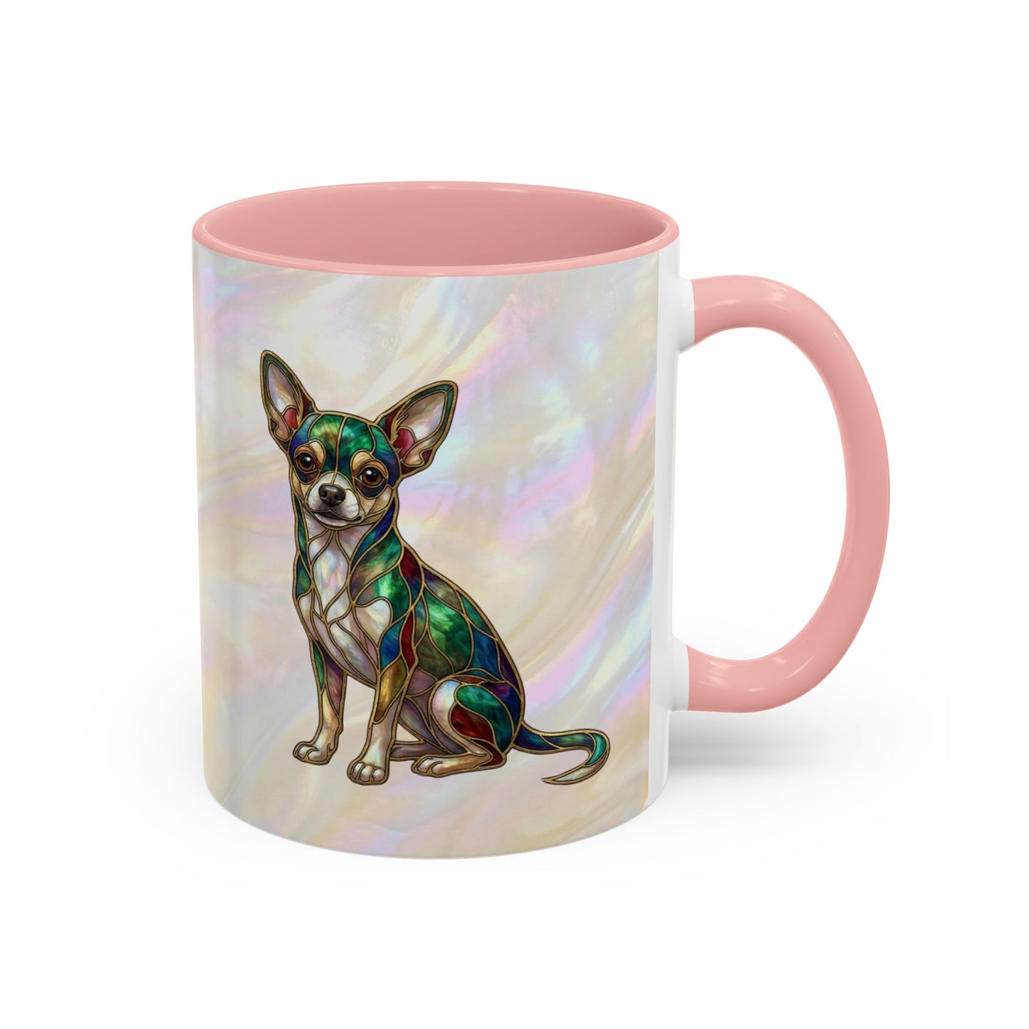 Chihuahua Accent Coffee Mug -Stained Glass Style (11/15oz) - 14625