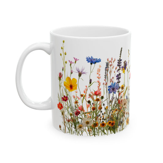 Field of Wildflowers, Customizable - Ceramic Mug, (11oz, 15oz) - 10478