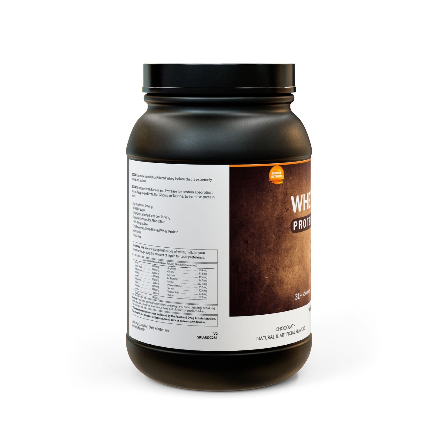 Whey Isolate Protein Supplement (907g, 2lb)