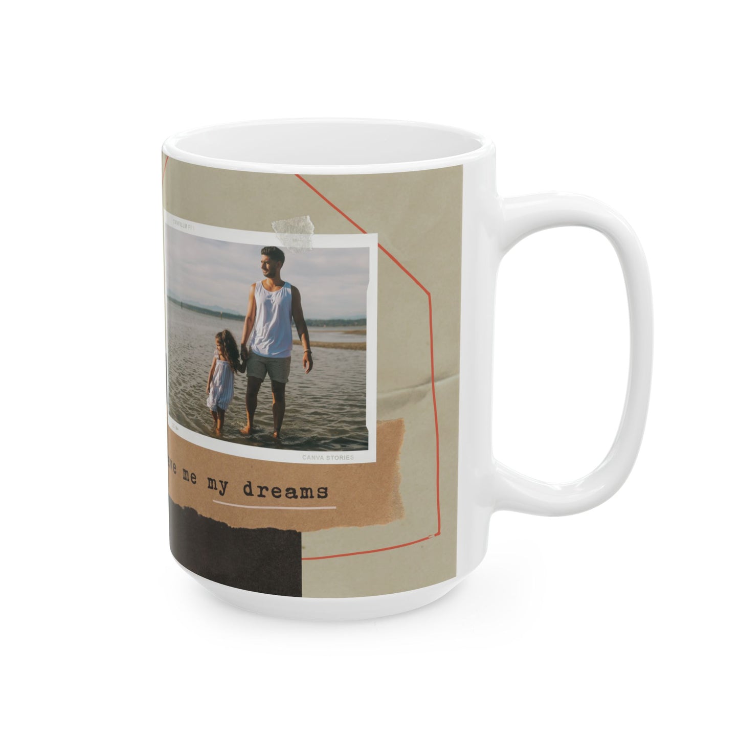 Personalized Ceramic Mug, Custom Coffee Cup for Dad, Father's Day Gift, Unique Photo Mug, Memory Keepsake - 14025