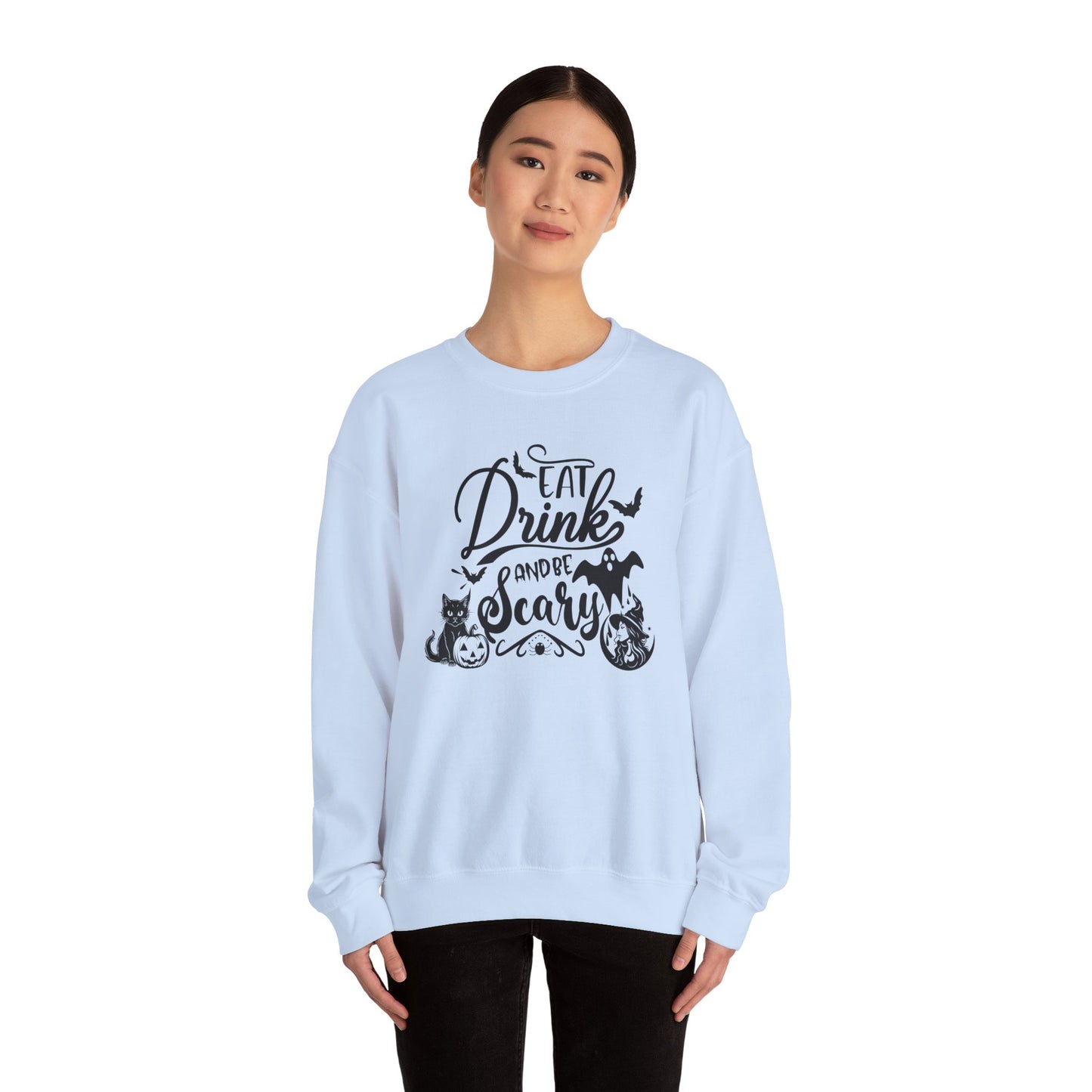 Eat, Drink and Be Scary - Unisex Heavy Blend™ Crewneck Sweatshirt