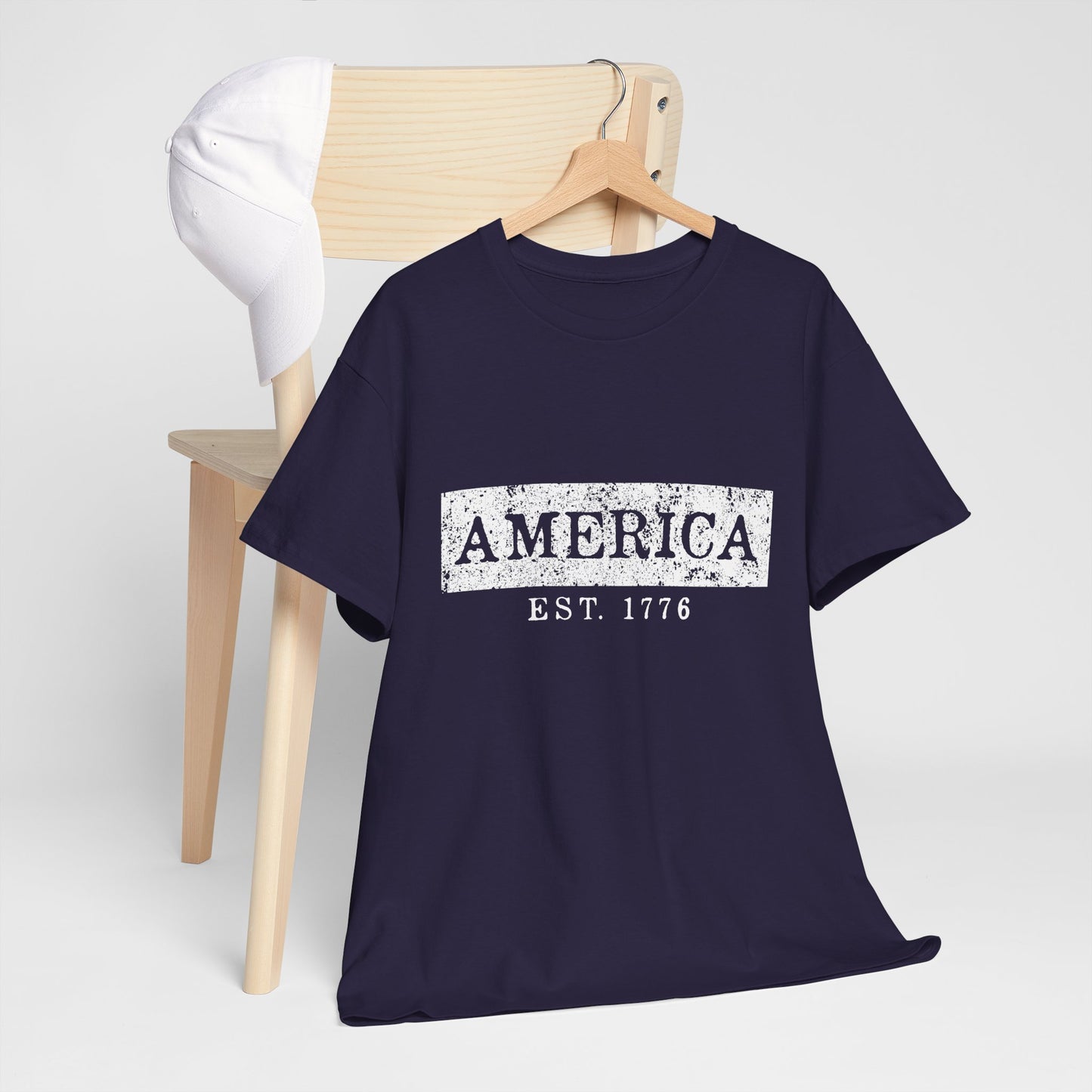 Patriotic Unisex Tee - America EST 1776, Vintage Style Shirt, Independence Day Gift, Casual Wear, Gifts for Him/Her - 13736