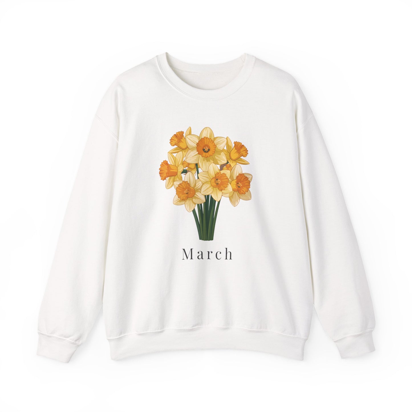 March Birth Flower Daffodil Bouquet Sweatshirt – Floral Birthday Gift Crewneck - 14823
