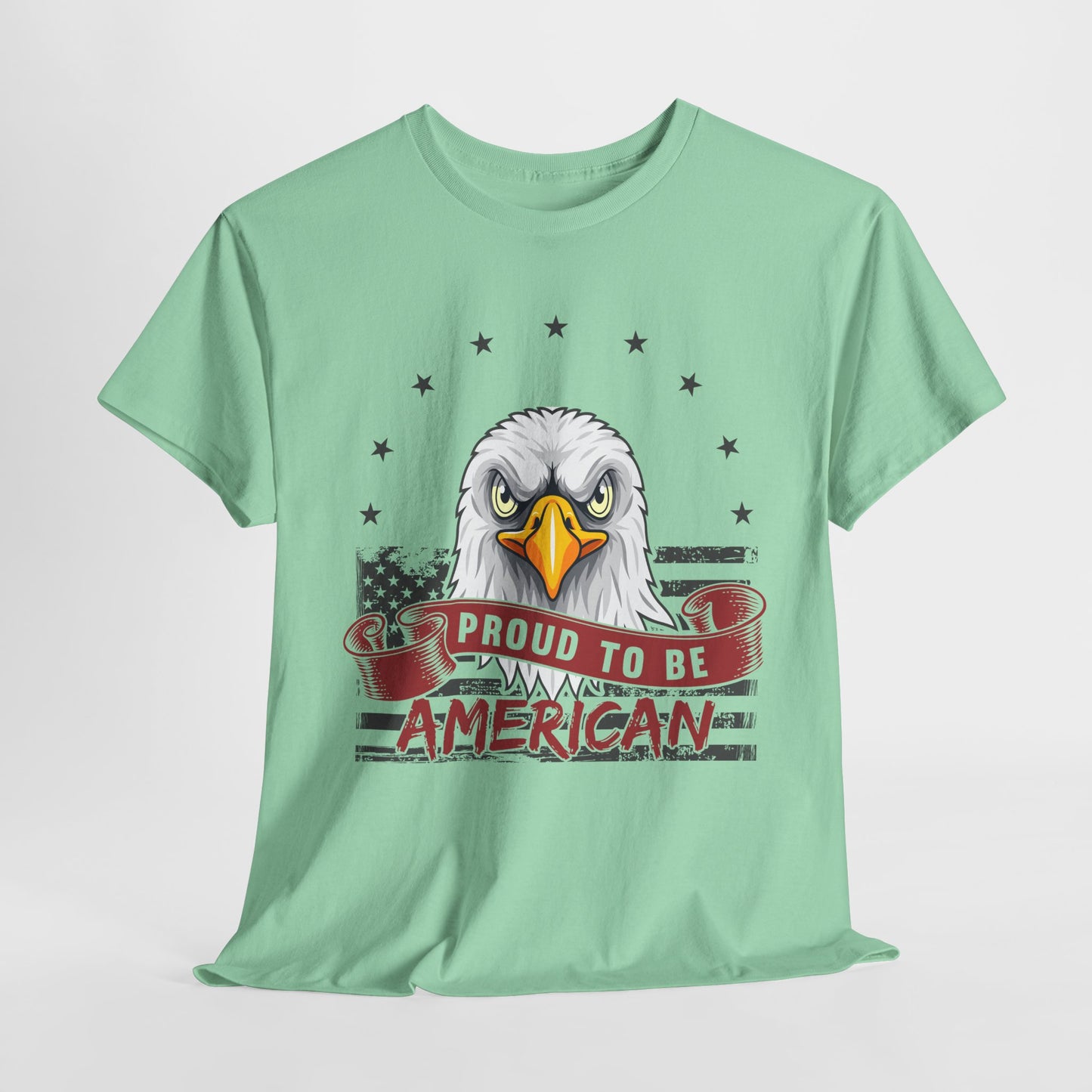 Proud to Be American Tee, Patriotic T-Shirt, USA Pride Shirt, Eagle Graphic Tee, Independence Day Gift, 4th of July Apparel - 13785