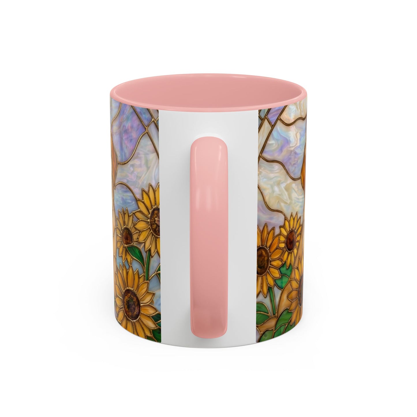 Sunflower Golden Retriever P uppiesAccent Coffee Mug –  Stained Glass Design (11/15 oz) - 14527
