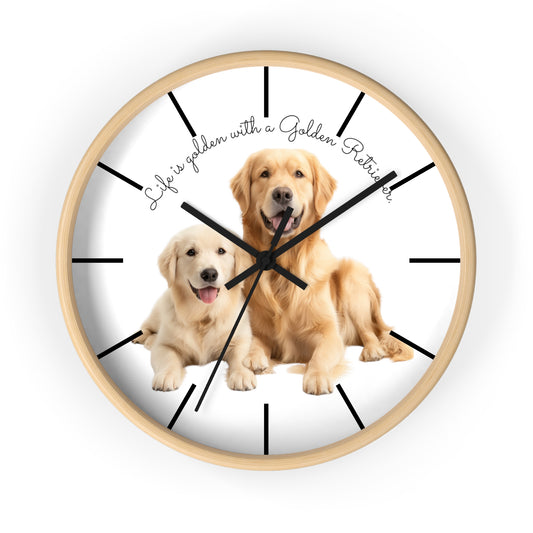 Life is golden with a Golden Retriever - Wall Clock