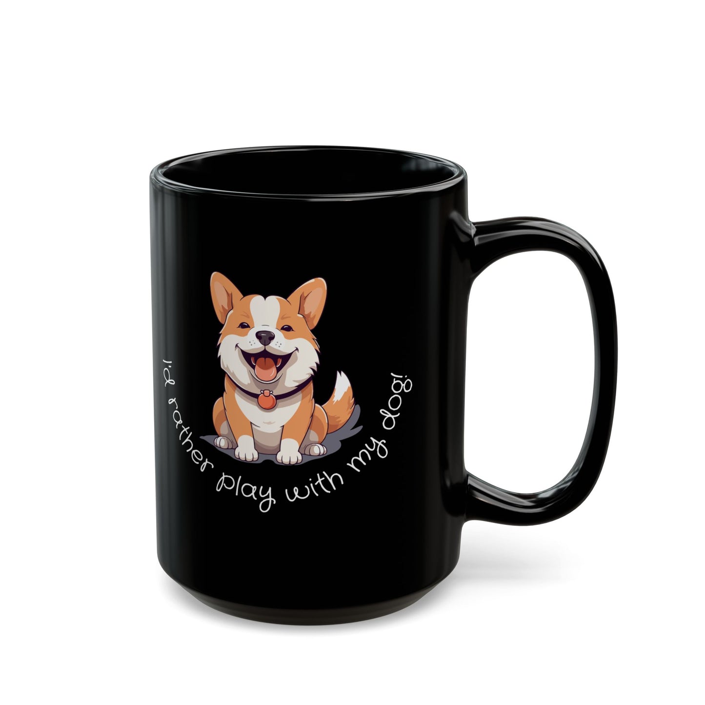 Corgi Lover's Black Mug - Perfect Gift for Dog Owners, Pet Lovers, Coffee Lovers, Corgi Gifts, Funny Dog Mug - 14079