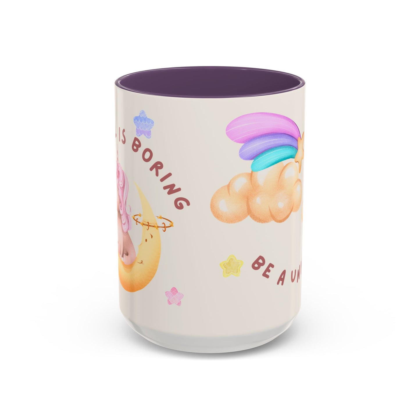 Normal is Boring, Be A Unicorn - Accent Coffee Mug (11, 15oz) - 11084