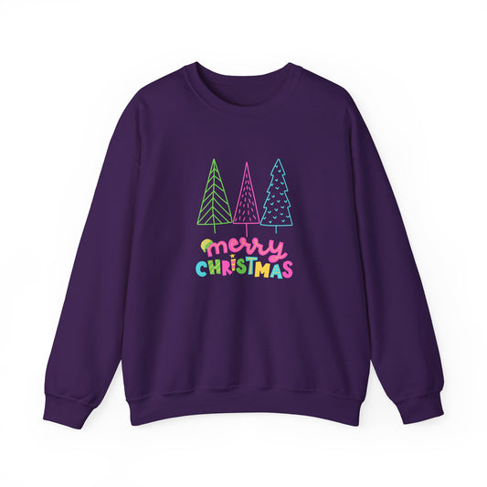 Trees, Merry Christmas -Unisex Heavy Blend™ Crewneck Sweatshirt - 10529