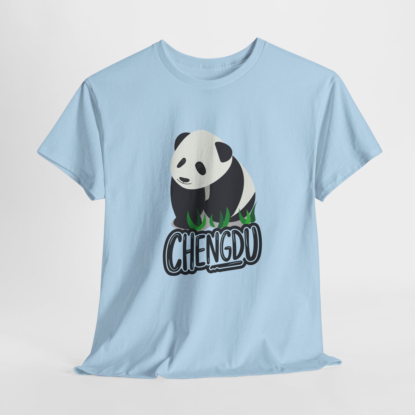 Chengdu Panda Unisex Heavy Cotton Tee - Cozy and Fun Graphic Tee for Animal Lovers - 12206