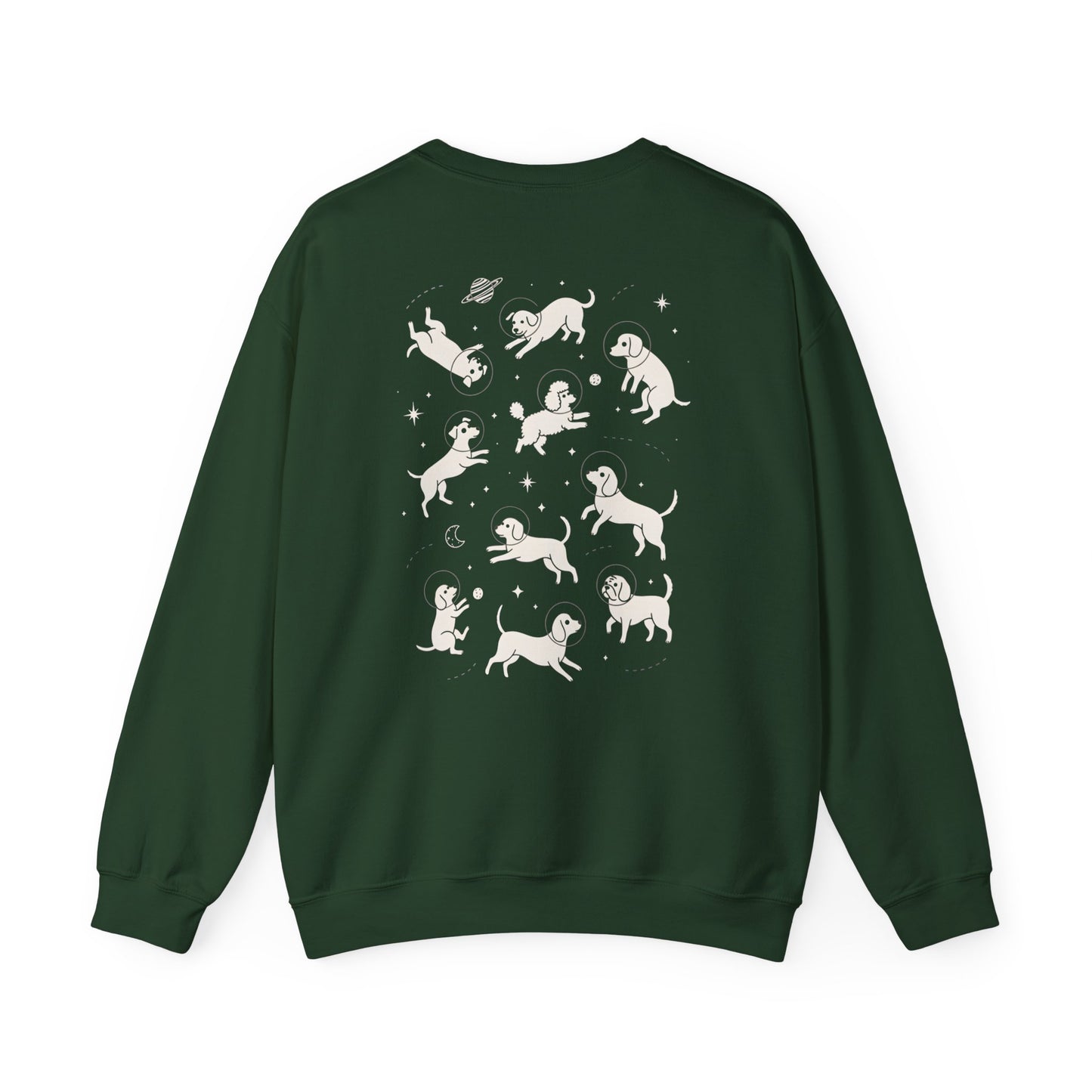 Dog in Space Crewneck Sweatshirt – Space Puppy Graphic Pullover - 14678