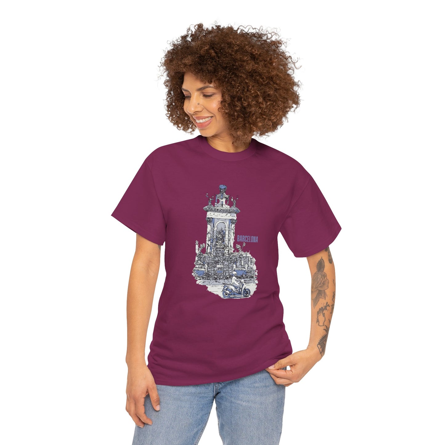 Barcelona Graphic Unisex Heavy Cotton Tee - Casual Travel Style - 12047