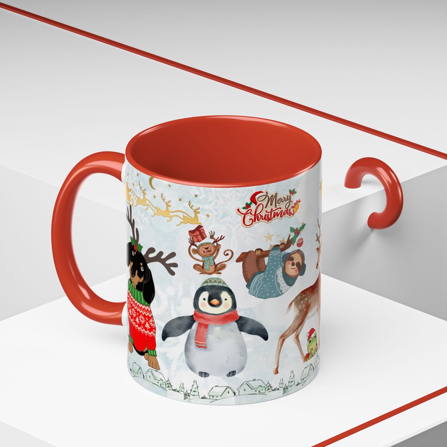 Merry Christmas, Animals - Accent Coffee Mug (11, 15oz)