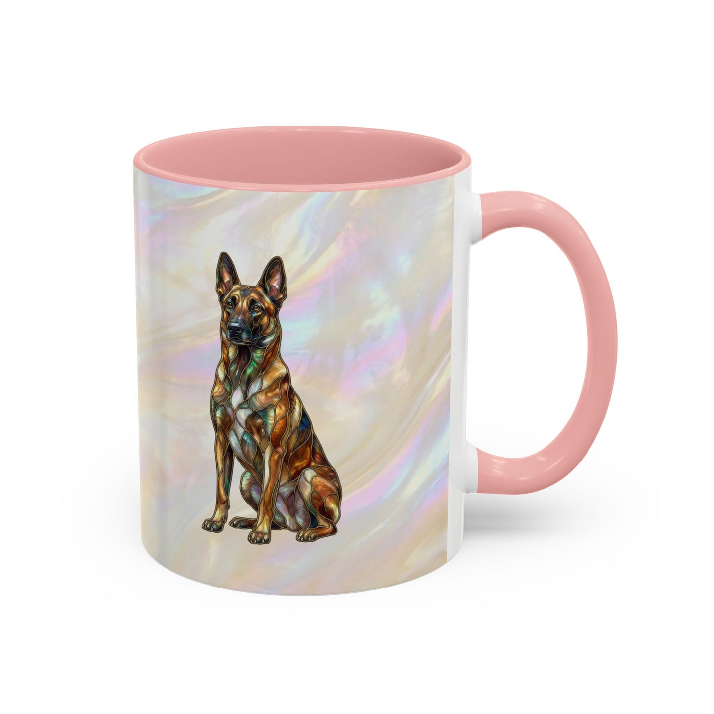 Belgian Malinois Accent Coffee Mug - Stained Glass Design 11oz & 15oz - 14616