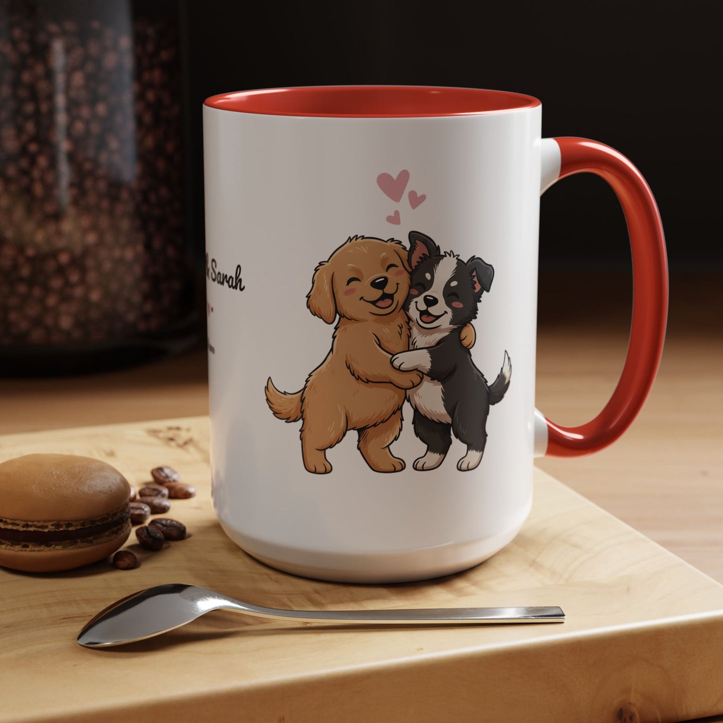 Cute Dogs Personalized Mug — Custom Names & Established Date | Couple Valentine Gift (11oz / 15oz) - 14753