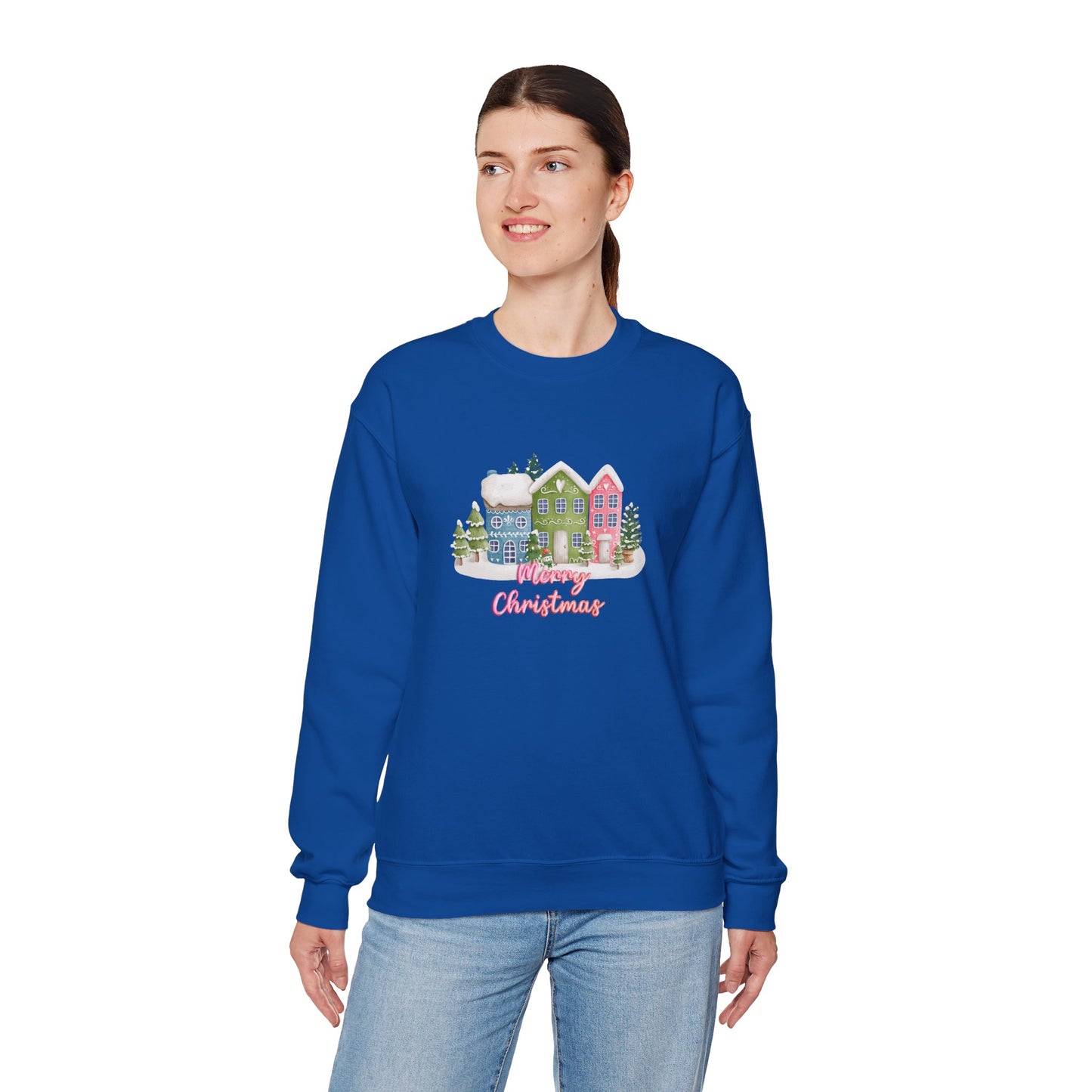 Merry Christmas, Houses - Unisex Heavy Blend™ Crewneck Sweatshirt - 10136