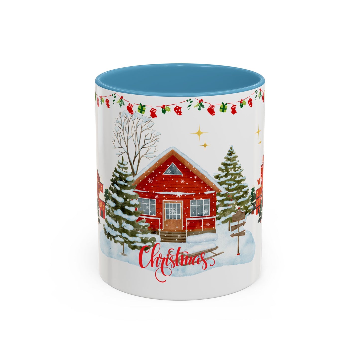 Christmas House - Accent Coffee Mug (11, 15oz)