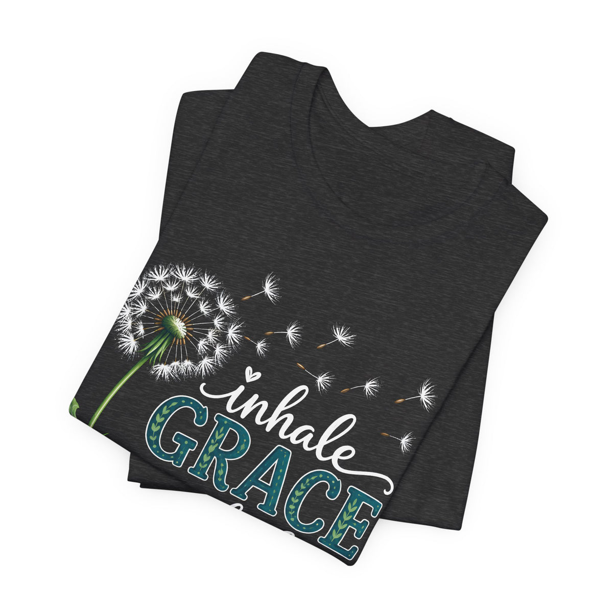 Inhale Grace Exhale Praise T-Shirt, Christian Faith Floral Tee - 14990