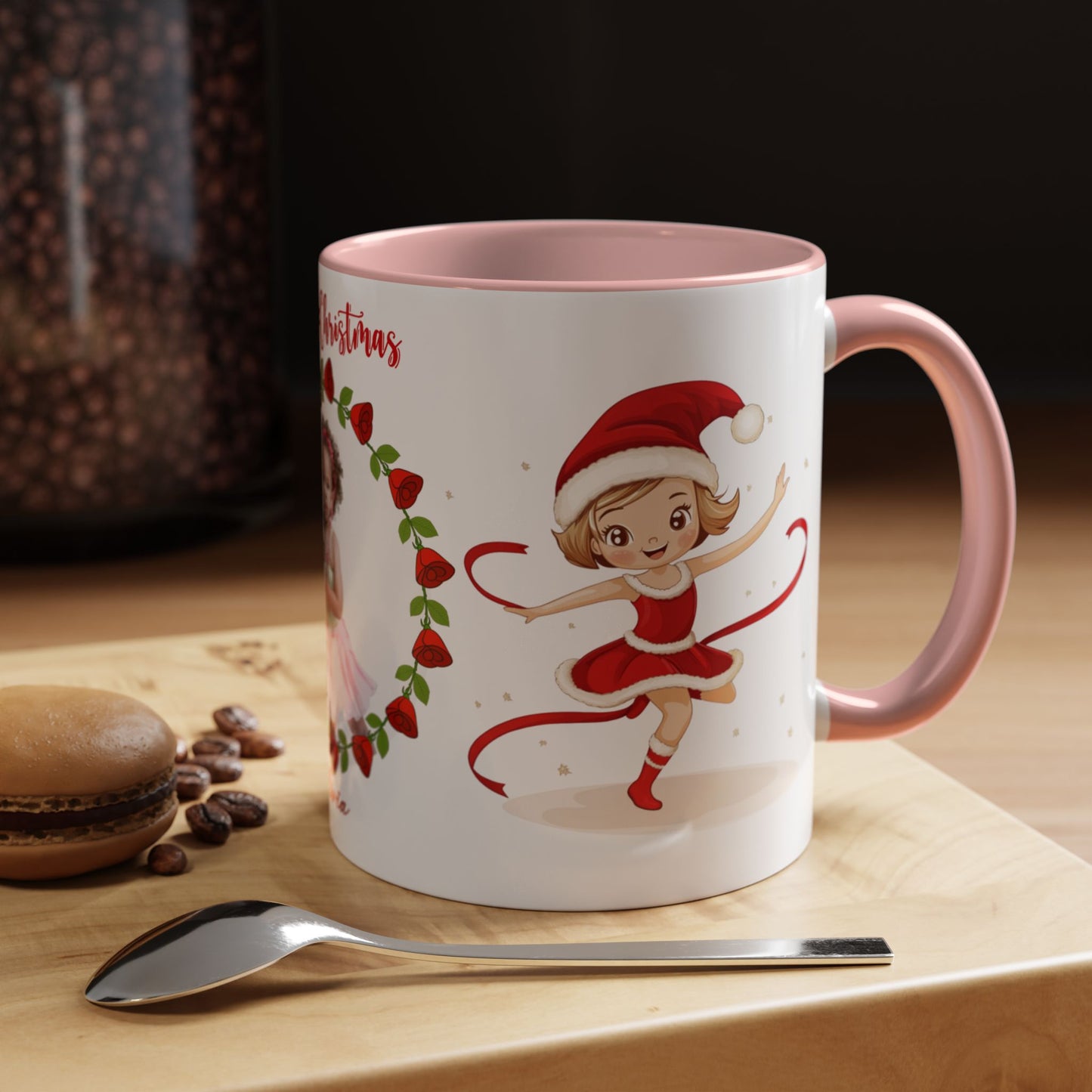 Olivia, Merry Christmas, For Girls, Customizable - Accent Coffee Mug (11, 15oz) - 10149