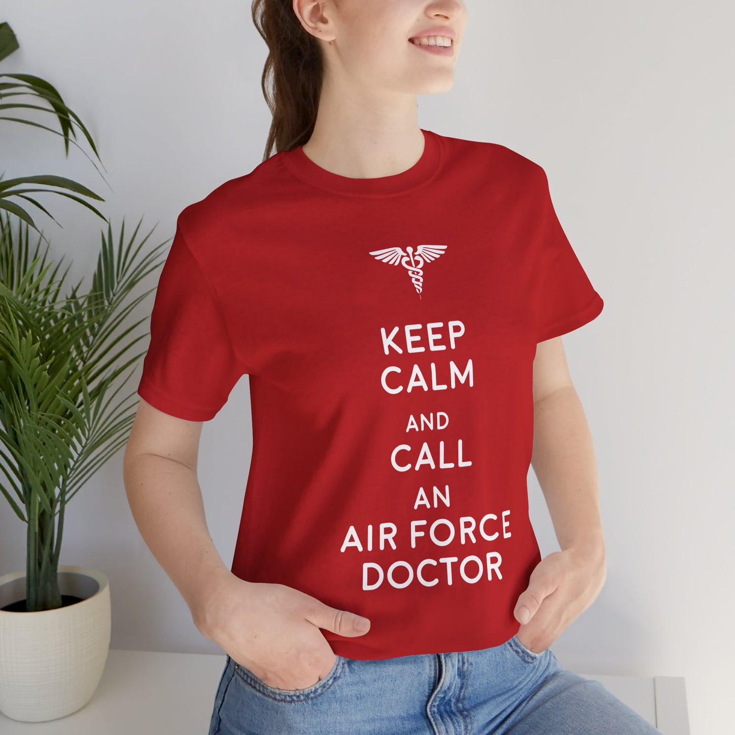 Doctor:  Keep Calm & Call An Airforce Doctor - Unisex Jersey Short Sleeve Tee - 13795