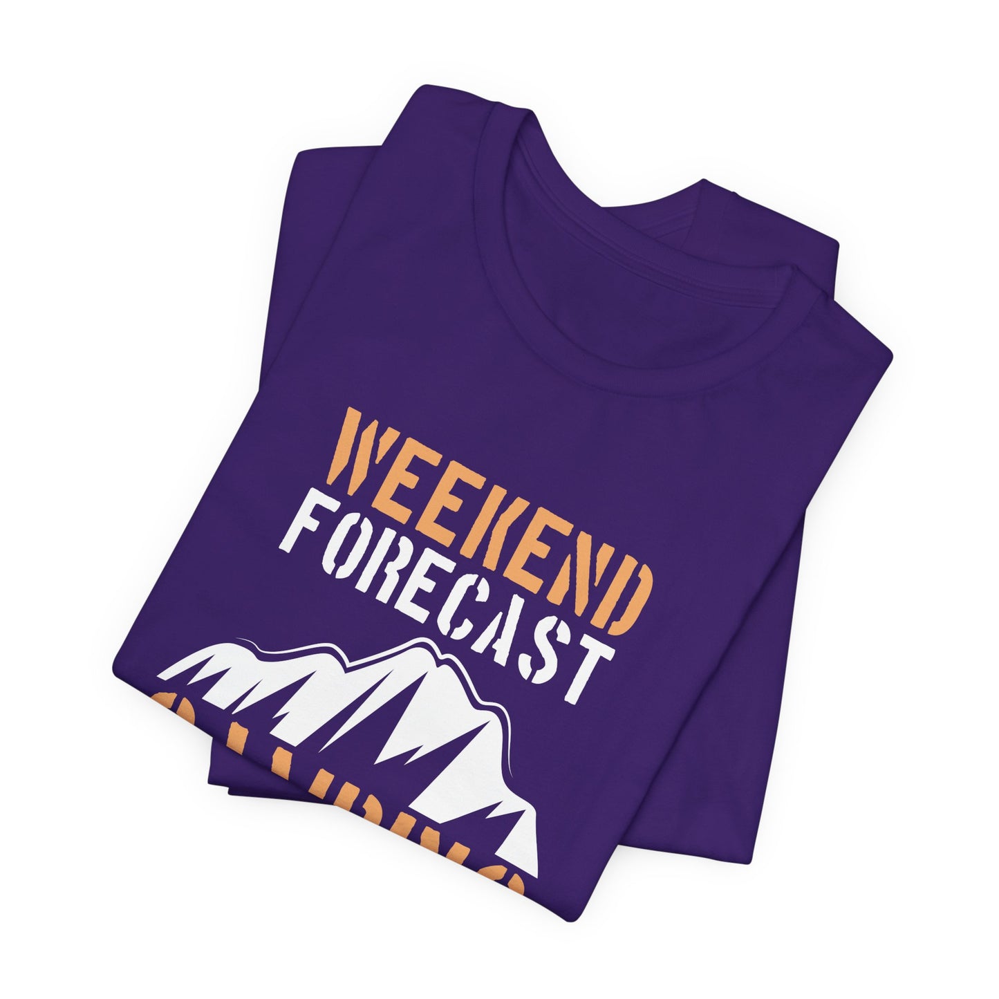 Camping: Weekend Forecast, Camping With A Chance Of Cold Beer In My Hand - Unisex Jersey Short Sleeve Tee